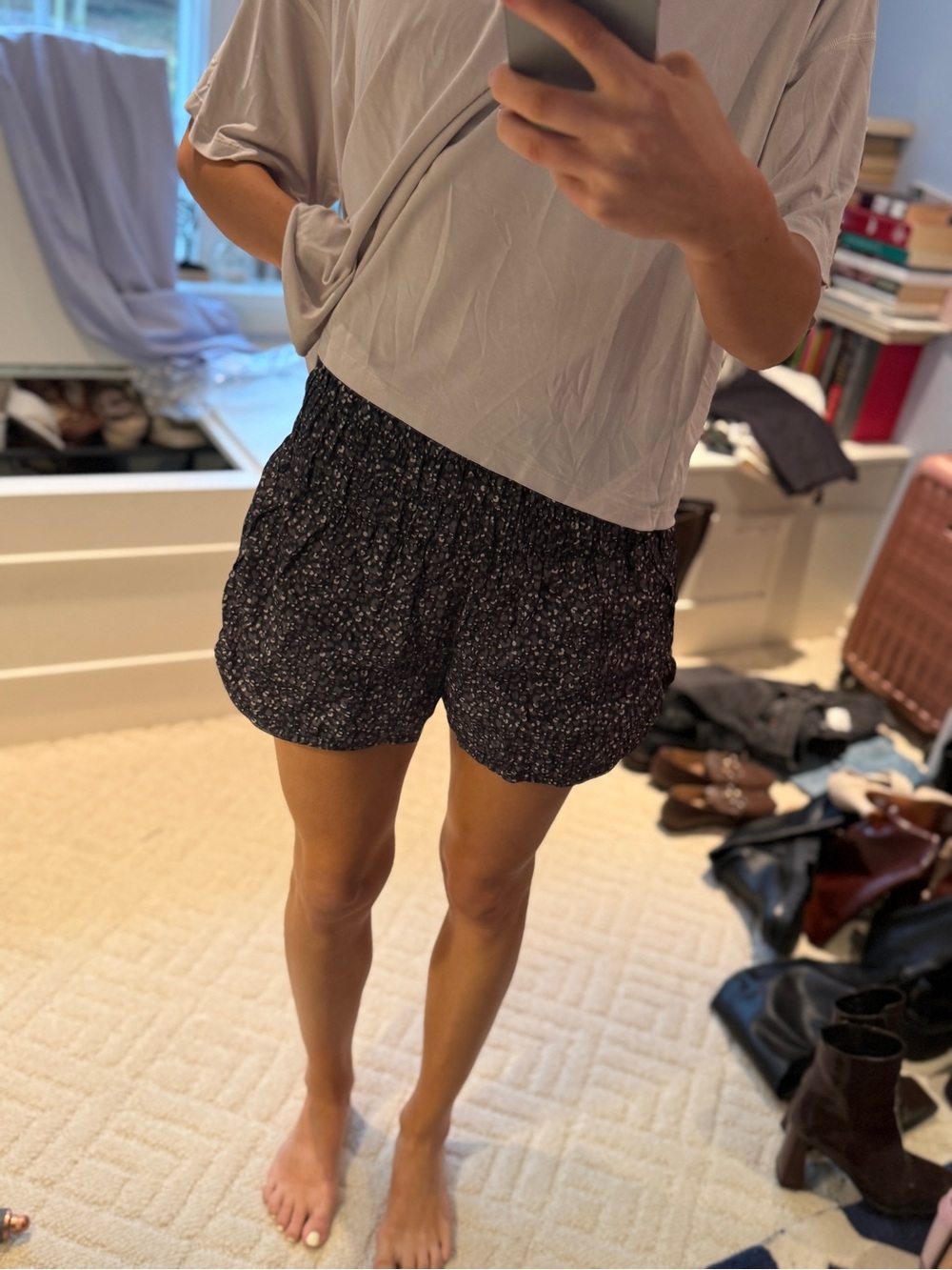 Free People Movement Printed Running Shorts Black Size XS